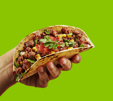 taco on green background